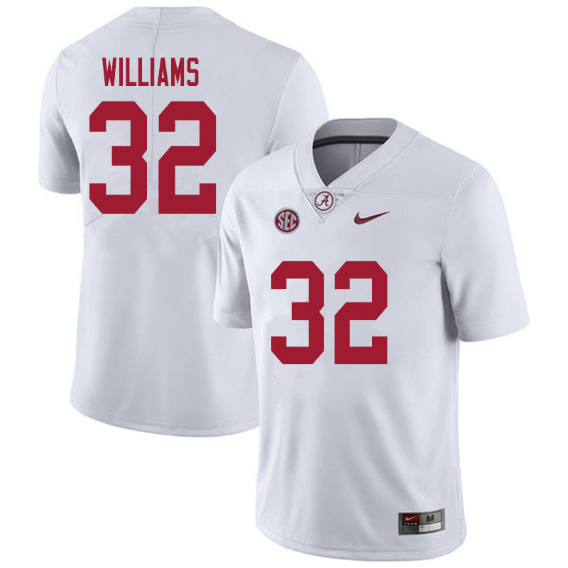 Men #32 C.J. Williams Alabama White Tide College Football Jerseys Sale-White
